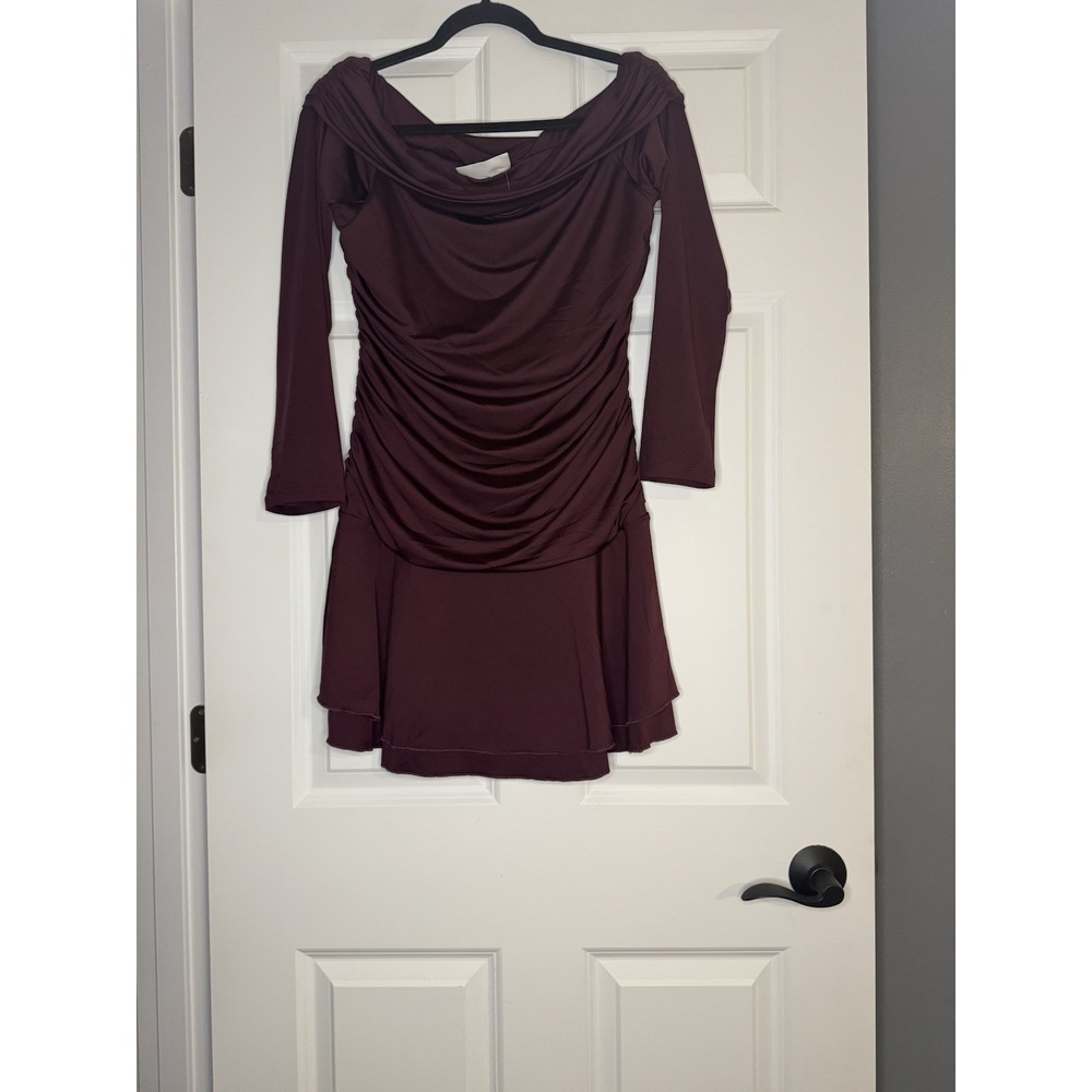 No Boundaries Off The Shoulder Mini Dress Ruch Detail Drop Waist Large 12-14 NWT